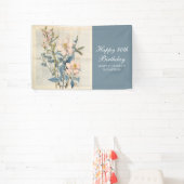 Botanischer Vintaqe Wildblume 80. Geburtstag Banner (InSitu)