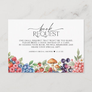 Botanischer Wald-Beeren-Baby-Shower-Buchwunsch Begleitkarte