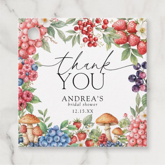 Botanischer Wald Berries Vielen Dank für Ihre Unte Geschenkanhänger (Vorderseite)