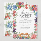 Botanischer Wald | Berry Sweet Baby Shower Einladung (Vorne/Hinten)