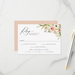 Botanischer Wald Blumen Hochzeit RSVP Mahlzeit Wah Karte