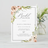 Botanischer Wald Blumendusche Einladung (Stehend Vorderseite)