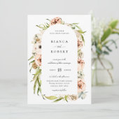 Botanischer Wald Blumengestein Einladung (Stehend Vorderseite)