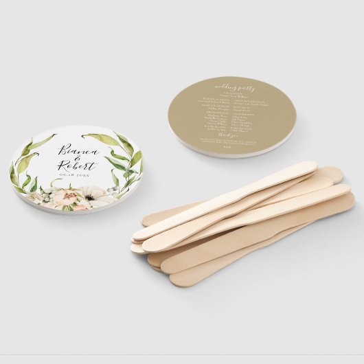 Botanischer Wald Blumenkranz Hochzeitshandfan Fächer (Non-assembled)