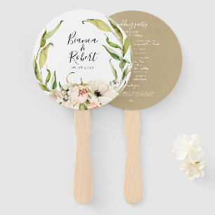 Botanischer Wald Blumenkranz Hochzeitshandfan Fächer