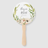 Botanischer Wald Blumenkranz Hochzeitshandfan Fächer (Vorderseite)
