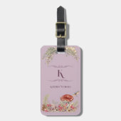 Botanischer Wald Blush Pink Gepäckmarke Gepäckanhänger (Vorderseite vertikal)