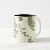 Botanischer Wald Ferns 1.1 Gelbe Creme BG Zweifarbige Tasse (VorderseiteRechts)