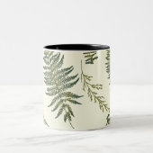 Botanischer Wald Ferns 1.1 Gelbe Creme BG Zweifarbige Tasse (Mittel)