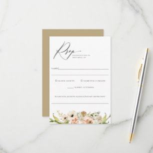 Botanischer Wald Floral Wedding Food Allergie UAwg RSVP Karte