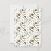 Botanischer Wald mit Pinecones Hochzeit Dankeskarte (Rückseite)