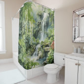 Botanischer Wasserfall Oase Duschvorhang (Beispiel)