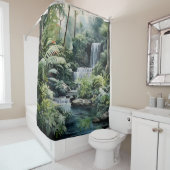 Botanischer Wasserfall Oase Duschvorhang (Beispiel)