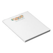 Botanischer Wasserfarbe Orange Personalisierter Na Notizblock (angewinkelt)