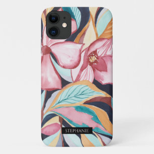 Botanischer Wasserfarben-Absract-Kunst-Name-Handyh Case-Mate iPhone Hülle