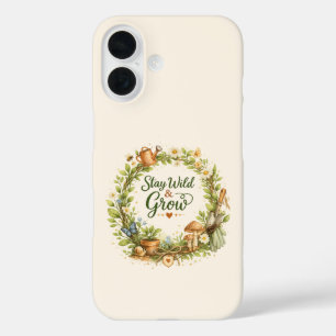 Botanischer Wasserfarben-Blumenkranz Inspirierend iPhone 16 Hülle