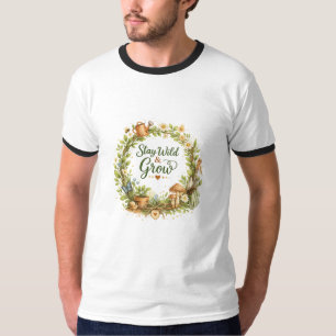 Botanischer Wasserfarben-Blumenkranz Inspirierend T-Shirt