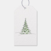 Botanischer Wasserfarben Frohe Weihnachtsbaum Geschenkanhänger (Rückseite)