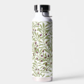 Botanischer Wasserfarbton Salbeigrüner Olivenzweig Trinkflasche (Links)
