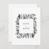 Botanischer Watercolor Save the Date Ankündigungspostkarte (Vorne/Hinten)