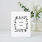 Botanischer Watercolor Save the Date Ankündigungspostkarte (Stehend Vorderseite)