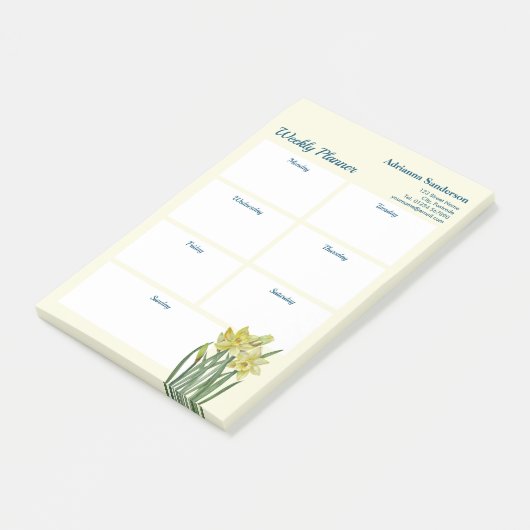 Botanischer Weekly-Planer Post-it Klebezettel (angewinkelt)