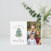 Botanischer Weihnachtsbaum Foto Gruß Postkarte (Stehend Vorderseite)