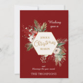 Botanischer Weihnachtsgebäck Roter Individuelle Na Feiertagskarte (Vorderseite)