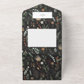 Botanischer Weihnachtskalk mit mehrfarbigem Foto All In One Einladung (Außenbereich)