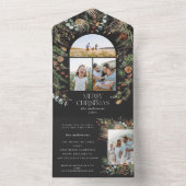 Botanischer Weihnachtskalk mit mehrfarbigem Foto All In One Einladung (Innen Boden)