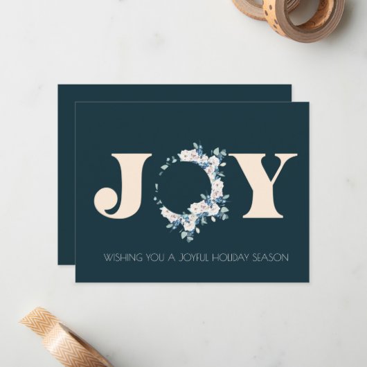 Botanischer Weihnachtskranz Mitteilungskarte (Vorderseite/Rückseite Beispiel)