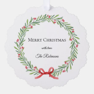 Botanischer Weihnachtskranz moderne Schrift Ornament Karte