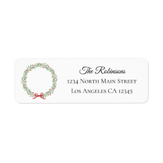 Botanischer Weihnachtskranz moderne Schriftadresse (Vorne)