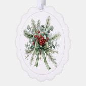 Botanischer Weihnachtskranz  Ornament Karte (Links)
