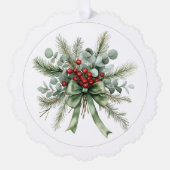 Botanischer Weihnachtskranz  Ornament Karte (Vorderseite)