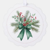 Botanischer Weihnachtskranz  Ornament Karte (Vorderseite)