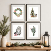 Botanischer Weihnachtskranz Poster