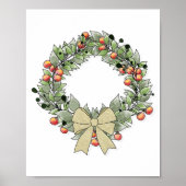 Botanischer Weihnachtskranz Poster (Vorne)