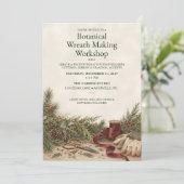 Botanischer Weihnachtskranz-Workshop Einladung (Stehend Vorderseite)