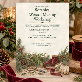 Botanischer Weihnachtskranz-Workshop Einladung