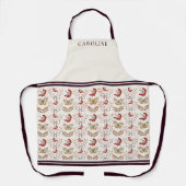 Botanischer Wein Berries & Herbstlaub Elfenbeinküs Schürze (Vorderseite)