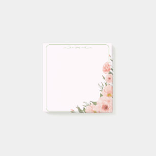 Botanischer Whisper- Blush & Green Post-it Klebezettel