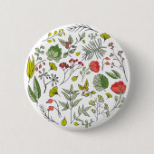 Botanischer Wildblumengarten Button (Vorderseite)