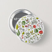 Botanischer Wildblumengarten Button (Vorne & Hinten)
