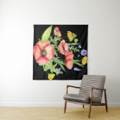 Botanischer Wildblumenstrauß Wasserfarbenkunst Wandteppich (Beispiel (Horizontal))