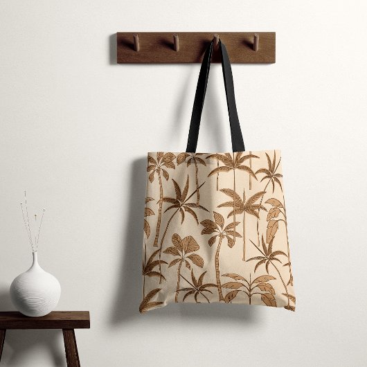 Botanischer Wind: Handillustrierte Palme in warmen Tasche