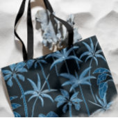 Botanischer Wind: Handillustrierte Palme Navyblau Tasche