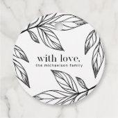 Botanischer Winter mit Liebe und Name Urlaub Geschenkanhänger (Rückseite)