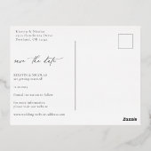 Botanischer Winter Save the Date Folie Einladungspostkarte (Rückseite)