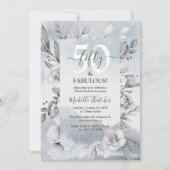 Botanischer Winter Wasserfarbe Elegant 50. Geburts Einladung (Vorderseite)